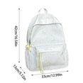 thumbnail image 3 of CUZIBR Floral Polka Dot Backpack For Teen Girls Casual Canvas School Backpack Lightweight Student Travel Daypack With Front Pocket, 3 of 5