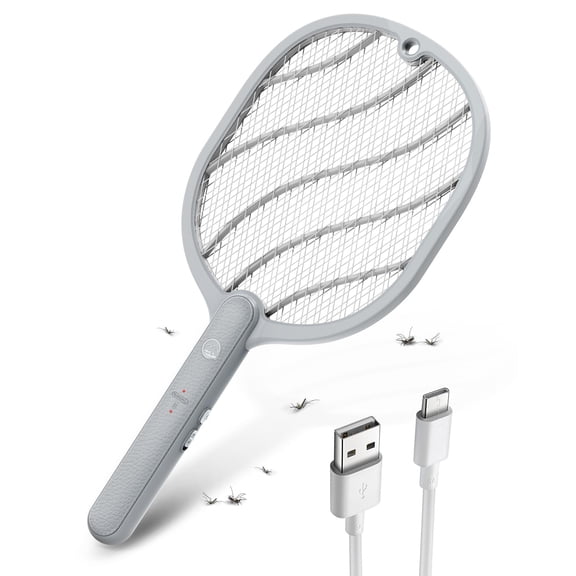 Esemoil Electric Fly Swatter, 3800V Powerful Handheld Bug Zapper Racket, Type-C Rechargeable, Mosquito Zapper for Indoor Outdoor, 3-Layer Safety Mesh, Easy to Use, Lightweight (1 Pack)