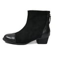 thumbnail image 5 of Womens Ankle Boots Fashion Casual Leather Suede Patchwork Chunky Heel Wide Mid Calf Booties with Back Zipper Black Size 6, 5 of 7