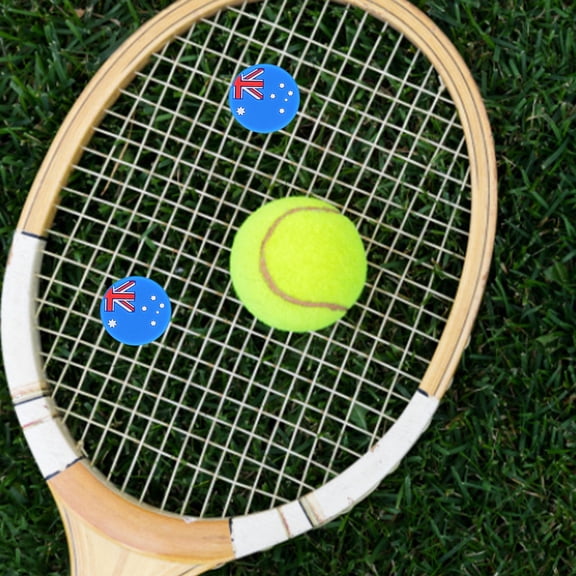 Toyvian Silicone Racket Dampeners National Flag Pattern Easy Install Tennis Shock Absorber 6Pcs