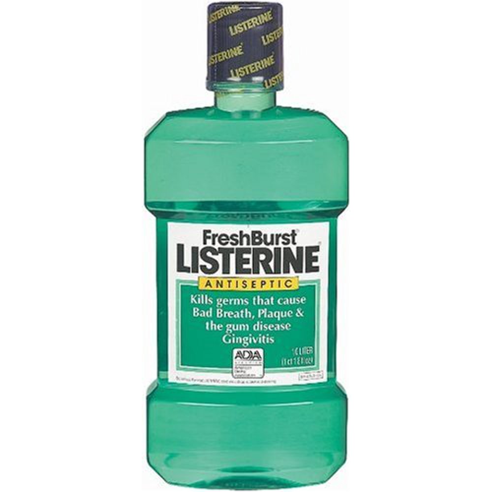 Freshburst Listerine Antiseptic Mouthwash Kills Bad Breath Germs, 1 L