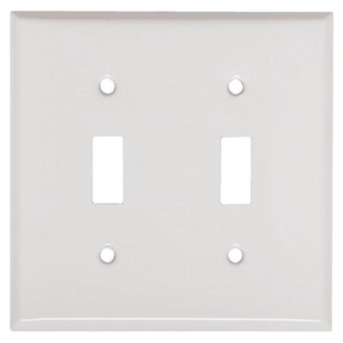 Mulberry Metals 86072 2 Gang 2 Toggle Opening Steel Wall Plate, White ...