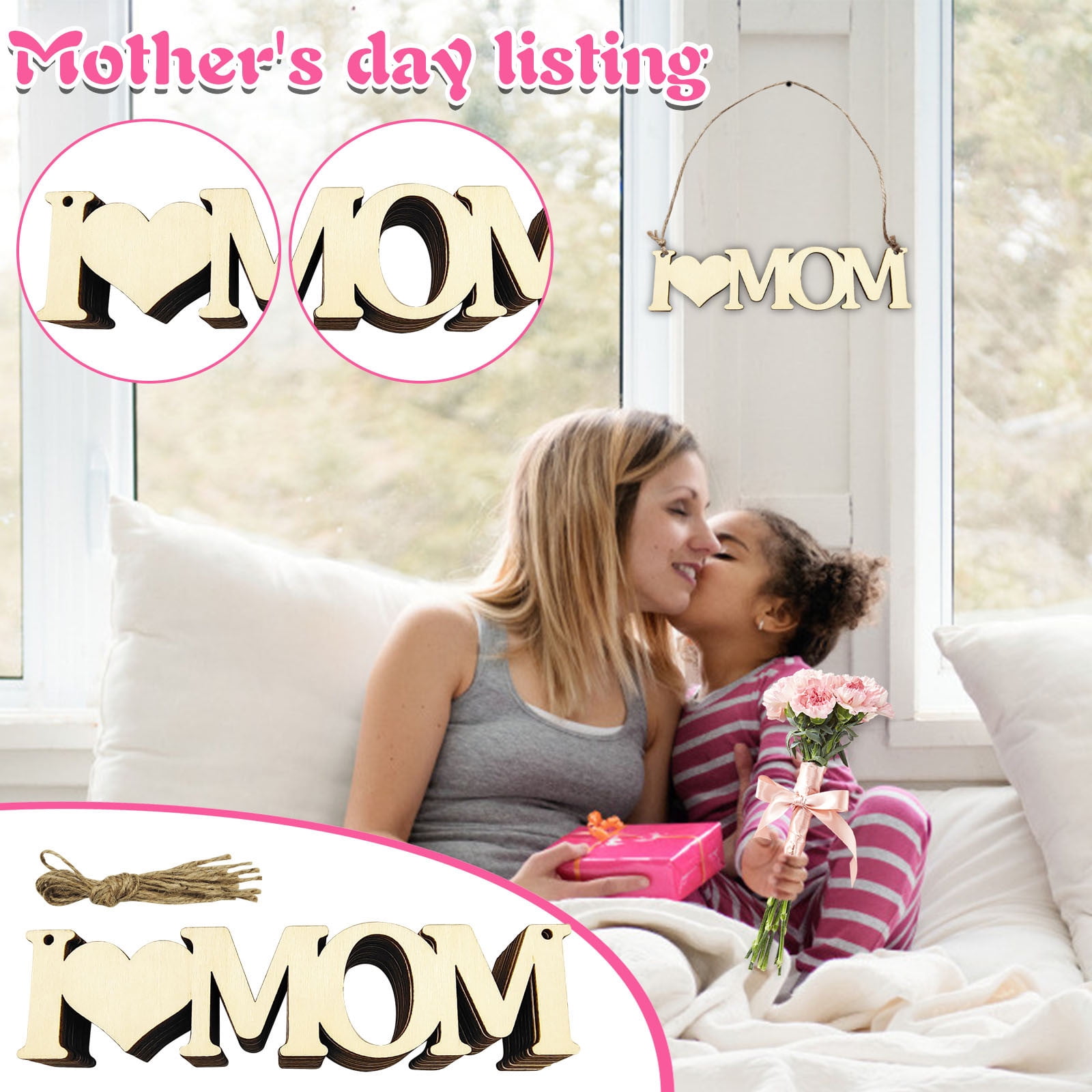 Vikakiooze Mother Day Decorations, Mother's Day Wooden Crafts Home Gift