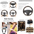 thumbnail image 4 of Jeiento Black Bear 15 Pcs Car Front and Back Seat Cover Steering Wheel Cover Seatbelt Strap Cover Garbage Can Southwest Aztec Rear View Mirror Protection Keychain for SUV/Sedan/Truck, 4 of 6