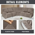 thumbnail image 4 of Eurhowing 5 Seat Recliner Sofa Cover, Soft Velvet Stretchable L-Shaped Sectional Couch Slipcovers, Corner Reclining Sofa Covers Furniture Protector, Taupe, 4 of 13