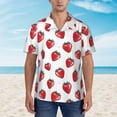thumbnail image 2 of Fuzoiu Hand Drawn Strawberry Print Hawaiian Shirt for Men, Summer Beach Casual Short Sleeve Button Down Shirts, Men’s Beach Summer Shirts with Pocket,3X-Large, 2 of 7