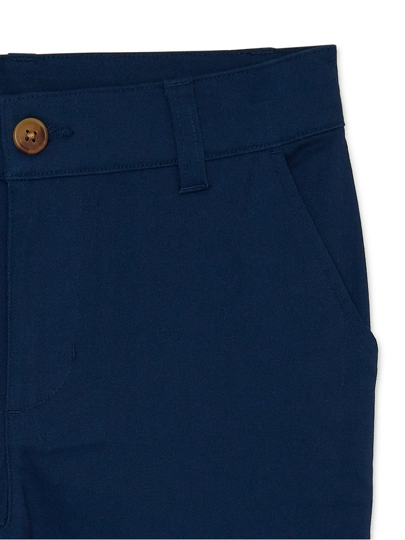 Wonder Nation Boys School Uniform Flat Front Shorts, 2-Pack, Sizes