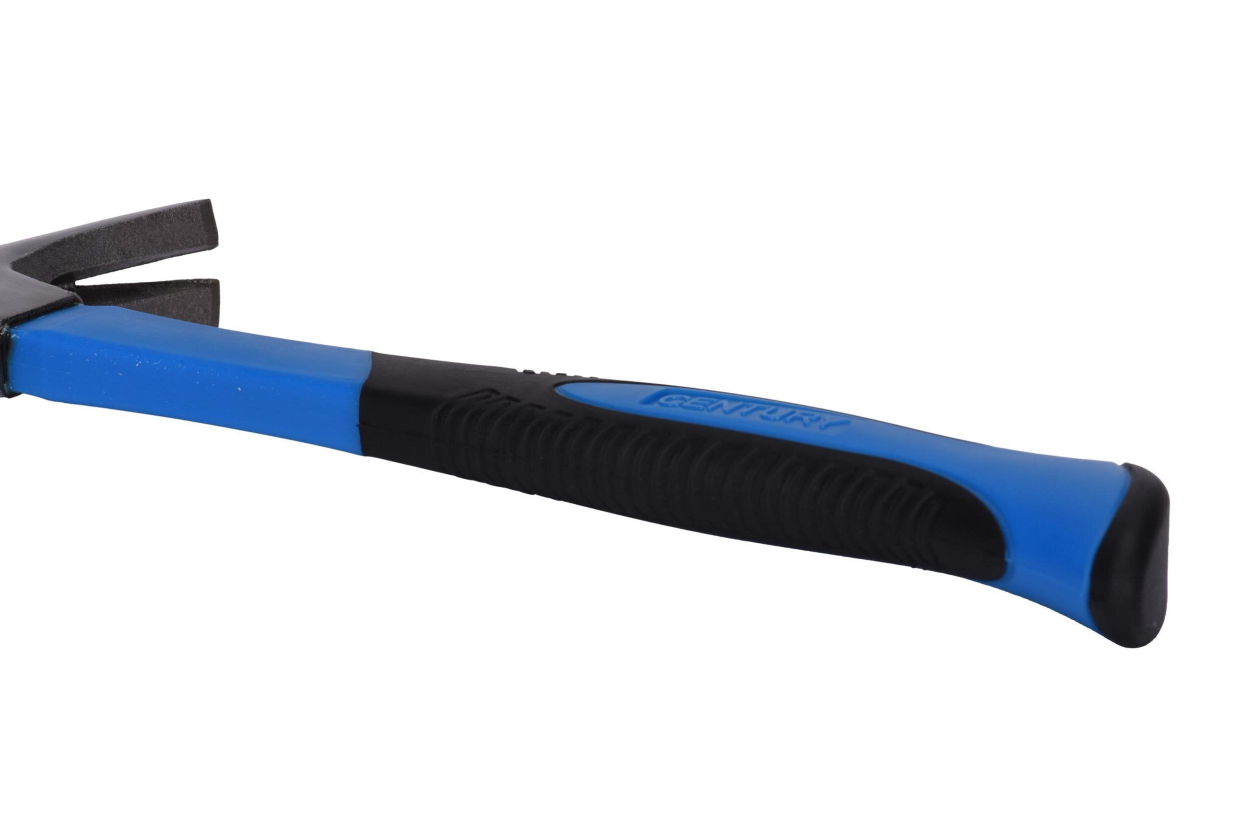 Century Drill & Tool 72244 Straight Claw Fiberglass Hammer, 16-Ounce, Blue, Black, Silver