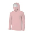thumbnail image 5 of Aboser UPF 50+ Rash Guard Long Sleeve Workout Hoodies Athletic Bodybuilding Sun Shirts SPF UV Protection Shirt Plus Size Mask Hooded Tops Pink XL, 5 of 9