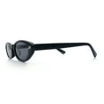 thumbnail image 6 of Womens Vintage Vibe Narrow Rectangle Cat Eye Plastic Sunglasses All Black, 6 of 8