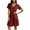 Red, variant on Women Button Down Loose Summer Shirt Dress - Ruffle, Casual Tunic Dress, Multiple Colors, S - XL Sizes