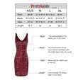 thumbnail image 6 of PrettyGuide Sleeveless Women's Vintage Sequin Dress V Neck Bodycon Mini Fit and Pencil Glitter Party Clubwear Champagne, X-Small/Small, 6 of 7