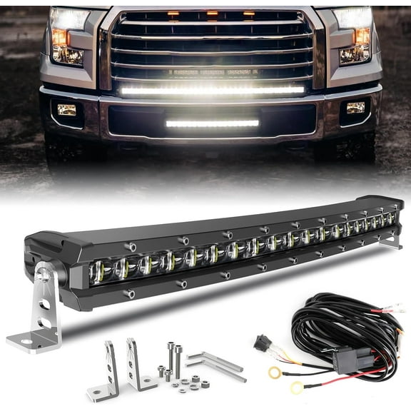 Colight LED Light Bar Curved 20 Inch Single Row Offroad Lighting Driving Spot Flood Combo Beam LED Work Light for Trucks UTV ATV SUV 4WD 4X4 Pickup