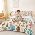 thumbnail image 3 of Erosebridal Teens Cartoon Floral RV Car Twin Bedding Sets 7-Piece,Girls Boys Happy Camping Butterflies Guitar Bedding Comforter Set,Breathable Home Decor, 3 of 6
