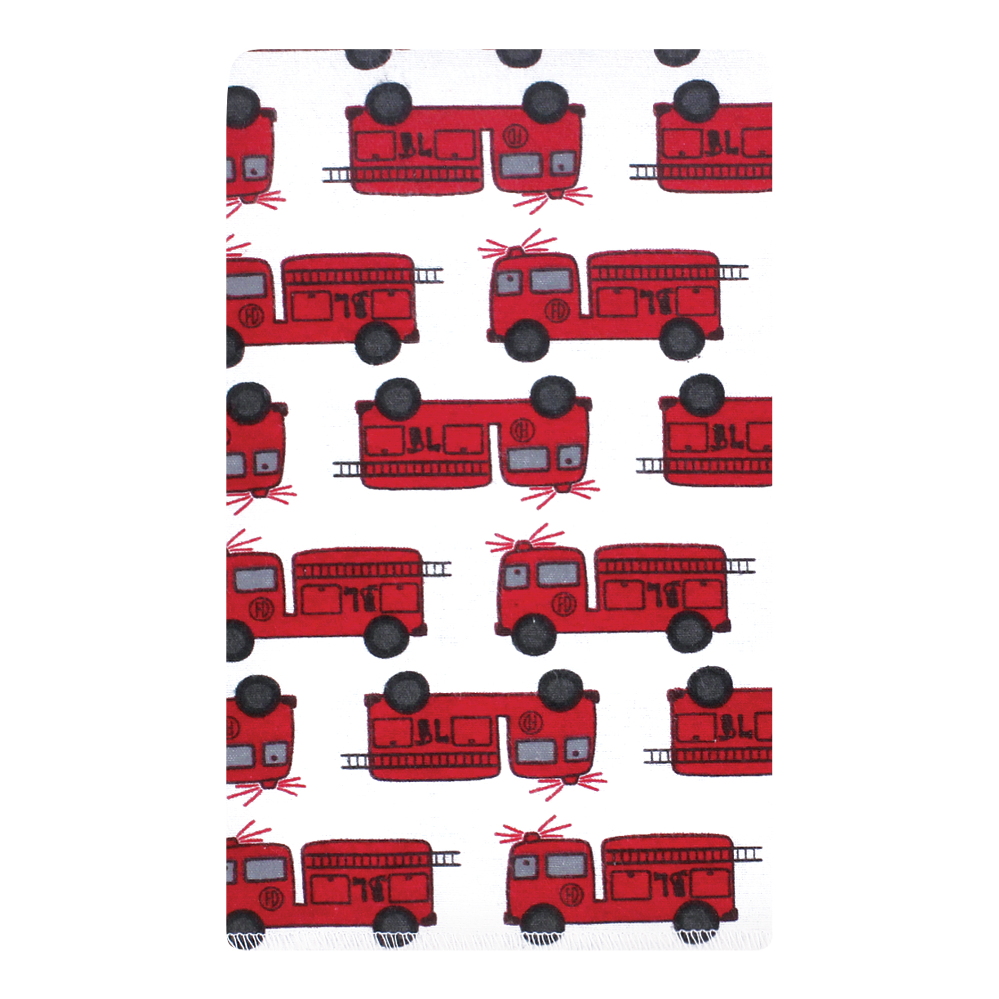 Hudson Baby Infant Boys Cotton Flannel Burp Cloths 10-Pack, Fire Truck, One Size