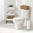 thumbnail image 3 of mDesign Metal 3-Tier Rolling Utility Storage Carts, 4 Caster Wheels, Matte White, 3 of 9