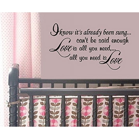 Love is all you need #3 : Wall Decal LRG 20" x 40" (Black)