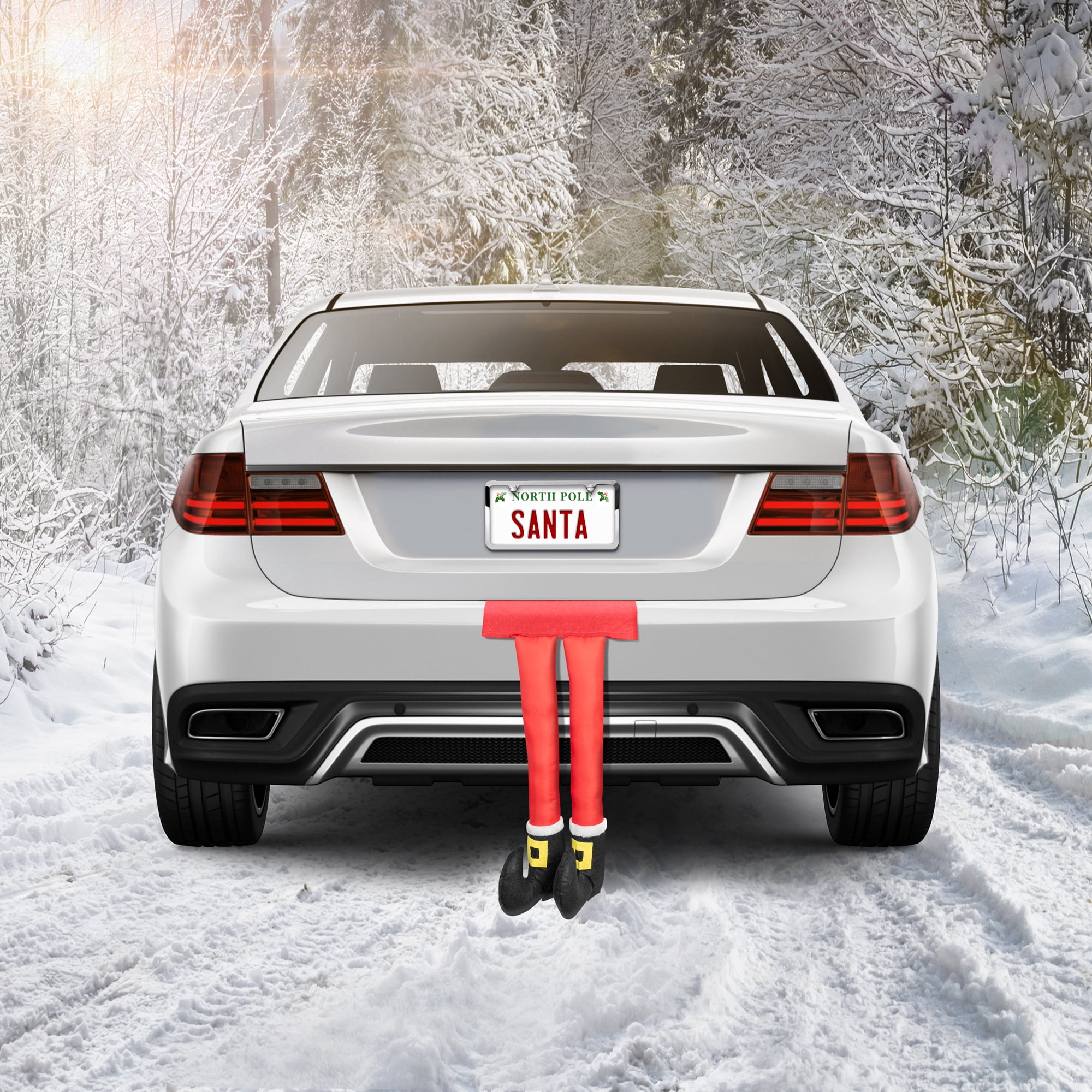 Carbella Trunk Elf Legs Christmas Car Decoration, Stuffed Elf Legs for Car Holiday Xmas Elf Feet Car Accessories for Winter Outdoor/Indoor