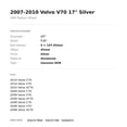 thumbnail image 2 of 2007-2010 Volvo V70 17" Silver OEM Factory Wheel Rim 306337866, 2 of 2