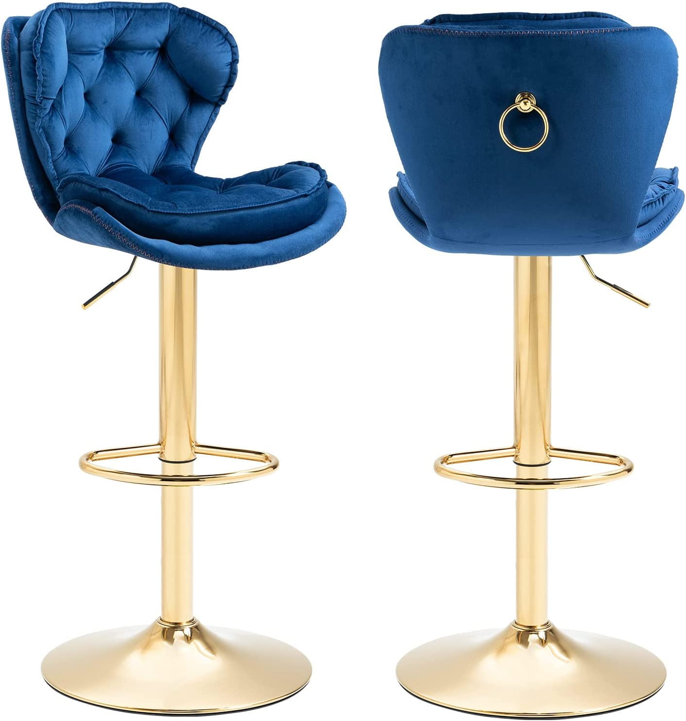 KINFFICT Bar Stools Set of 2, Velvet Counter Height Adjustable