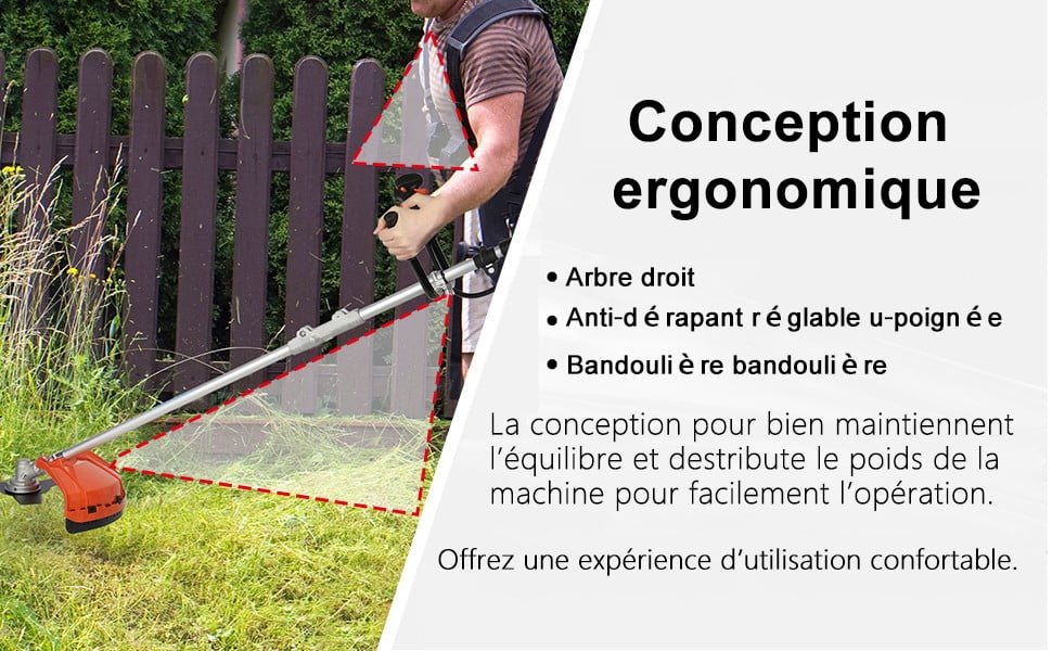 Floseru Gas String Trimmer | 2 in 1 Cordless String Trimmer | 52cc 2-Stroke Weed Wacker Gas Powered | Weed Eater| Gas Weed Eater | Grass Trimmer | 10'' Brush Cutter & Shoulder Strap Included
