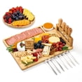 thumbnail image 1 of Tabla de Queso,Tabla de Quesos y Charcuteria con Juego de Cuchillos, 6 Tenedores,Viene Con una Tabla Redonda Para Servir Bocadillos Y Embutidos, Regalos para Bodas, Regalos de Inauguraci&oacute;n, 1 of 8