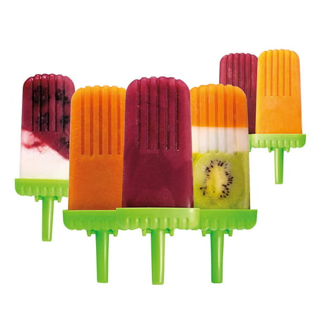 GLiving Popsicle Molds 6 Pieces Ice Pop Molds BPA Free Popsicle Mold Reusable Easy Release Ice Pop Maker with Tray and Sticks Maker Fun for Kids and Adults Best for Party Indoor and Outdoor