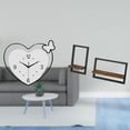 thumbnail image 2 of Reloj de pared acrílico creativo con forma de corazón y estantes flotantes de madera, arte decorativo rústico moderno para sala de estudio, cocina, of, 2 of 8