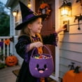 thumbnail image 2 of Teenyyou Halloween Basket, Bucket Pumpkin, Purple, 1 Pack | Cotton Rope Woven with Cute Face, Trick or Treat Candy Storage, Sturdy Handle, Halloween Party Favor and Decoration, 2 of 6