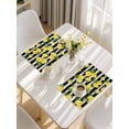 thumbnail image 5 of Yellow Lemons Placemats Set of 8, Summer Citrus Fruits Leaves Black Stripes Placemats for Dining Table, Place Mats for Kitchen Tabletop, Waterproof Wipeable Dining Table Mats Set, 5 of 9