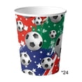 thumbnail image 2 of Linnome 24PCS Football Theme Party Paper Cups Disposable Tableware Soccer Pattern Design for Festival Gathering Dining Table Decoration, 2 of 6