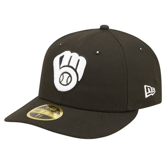 Men's New Era Black Milwaukee Brewers Low Profile 59FIFTY Fitted Hat