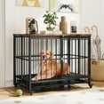 thumbnail image 4 of Gymax Foldable Dog Crate Furniture w/Removable Tray Lockable Door Lockable Wheels, 4 of 10