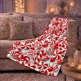 thumbnail image 6 of Festive Red White Candy Cane Spiral Pattern Cheerful, Festive Holiday Scene, Warm Flannel Blanket for Living Room and Family Room, Art Lovers Housewarming Gift, Festive Home Decor, 6 of 9