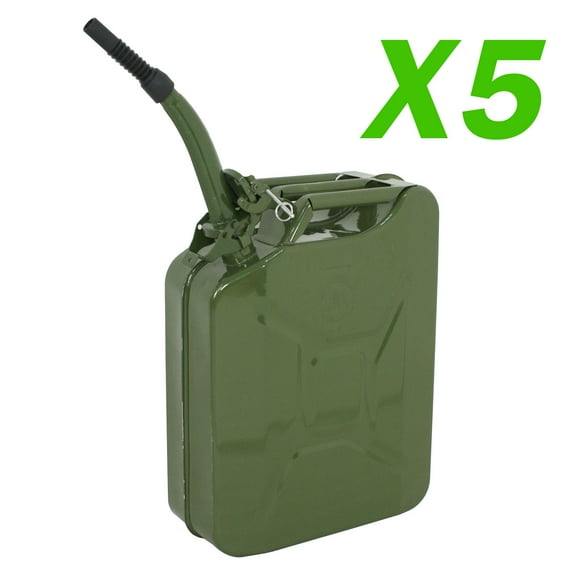 5X Jerry Can Gasoline oil Army Army Backup Metal Steel Tank 5 Gallon 20L Tank