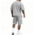 thumbnail image 4 of Mens Short Sets 2 Piece Outfits - Casual Summer Short Sleeve Sweatsuits Sets for Men with Cargo Pocket, 4 of 5