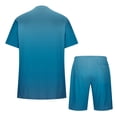 thumbnail image 4 of UVEASISHA 2 Piece Outfits for Men Gradient Print Tshirt Drawstring Sweatpant Big and Tall Summer Outfits Blue XXL, 4 of 5