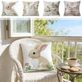 thumbnail image 7 of A Easter Embroidered Rabbits Cushion Cover Soft Throw Pillow Cover Polyester Fabric Invisible Zipper 45Cm 17.72In Style A, 7 of 7
