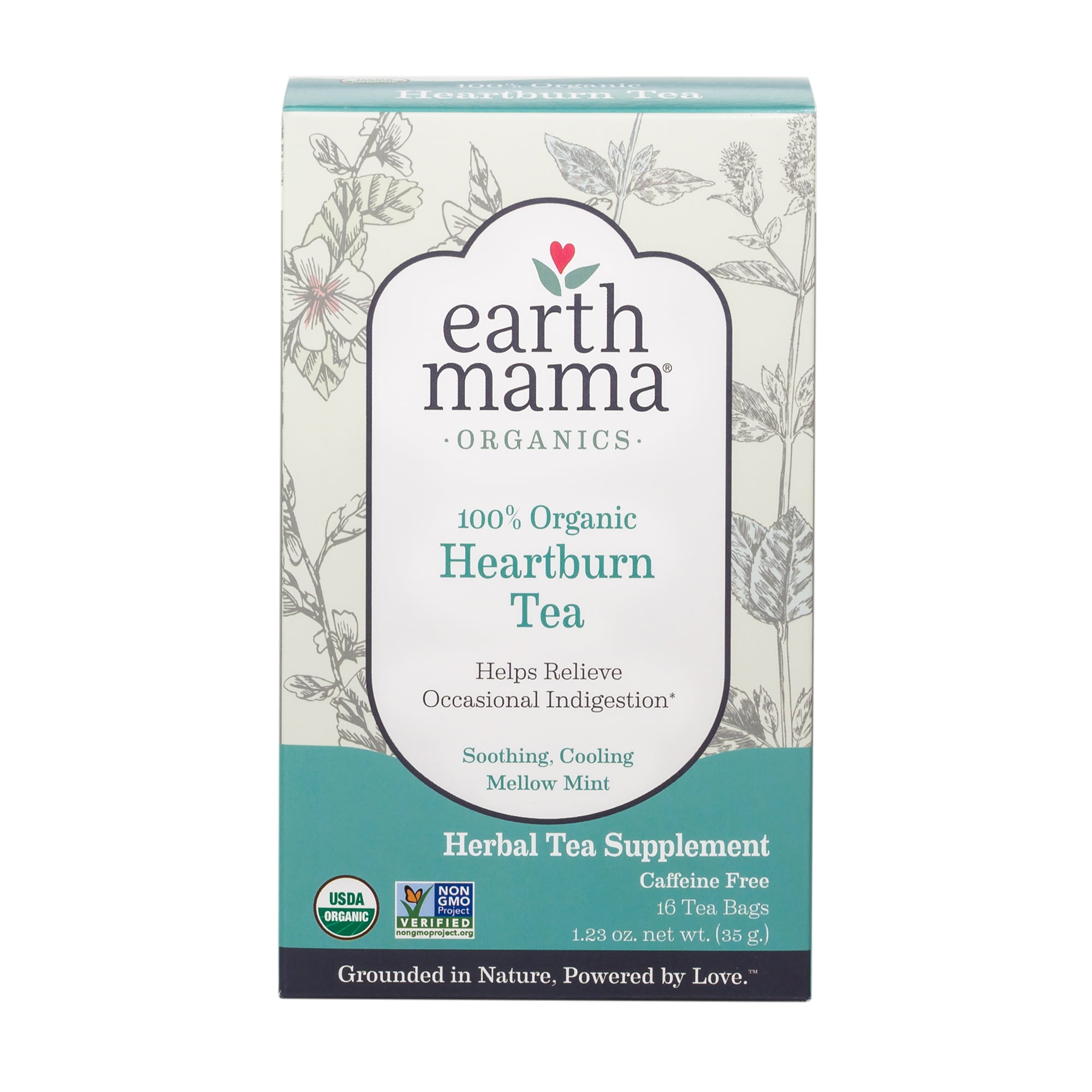 Organic Heartburn Tea for Occasional Pregnancy Heartburn, 16 Teabags
