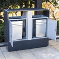 thumbnail image 4 of Outdoor Double Bin Trash Bin Common Areas Galvanised Steel Metal Garbage Can, 4 of 5