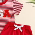 thumbnail image 6 of NOLDARES Toddler Boy 4th July Outfit Short Sleeve T-Shirt and Casual Shorts with Pockets Patriotic Stars Stripes Print 2-Piece Summer Set(Red,2-3 Y), 6 of 6