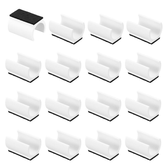 16pcs U Chair Leg Caps, 25mm U Shaped Chair Leg Floor Protectors Chair Foot Rectangle Chair Leg Tips Covers with Felt Pads Slide Smoothly for Hardwood Floors, White