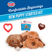 Original Snuggle Puppy Starter Kit for Anxiety Relief and Calming Aid, Biscuit Coloured Puppy Included and Blue Toy