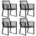 thumbnail image 1 of vidaXL Garden Chairs 4 pcs Rope Rattan Black, 1 of 5