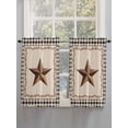 thumbnail image 5 of Western Texas Star Retro Living Room Curtains 2 Panel, Rustic Vintage Berry Black Beige Plaid Cafe Window Treatment, Farmhouse Bedroom Bathroom Kitchen Curtains Drapes 104"x45", 5 of 6