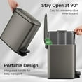 thumbnail image 2 of Asunby Slim Bathroom Trash Can with Lid Soft Close,  1.3 Gallon Stainless Steel Garbage Can with Removable Inner Bucket, Step Pedal, Small Trash Cans for Bedroom, Office, Kitchen (Black Gold), 2 of 10