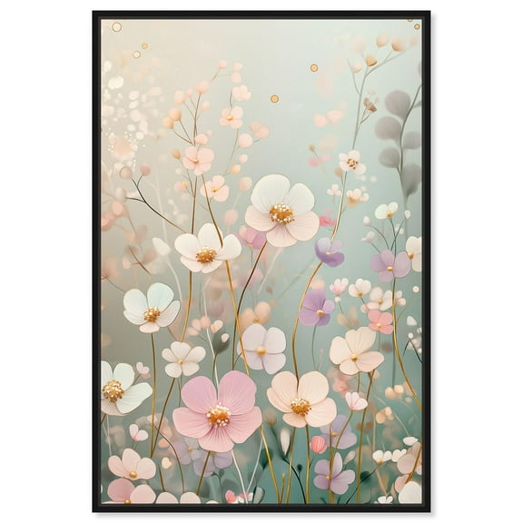 Tiny Blooms I Canvas Nature Wall Decor by Art Remedy, Black Frame, 10 x 15