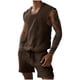 thumbnail image 1 of Conjunto Corto de Hombres 2 Piezas Trajes de Moda Casual Sólido Gira-Abajo Cuello Blusa Y Pantalones Traje, Poliéster, 1 of 6