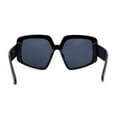 thumbnail image 4 of Womens Mod Oversize Geometric Thick Plastic Butterfly Sunglasses All Black, 4 of 4