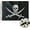 Jolly Roger White 12x18", variant on Jolly Roger Red Bandana Skull Hat Pirate Boat Flag 12x18 inch - Embroidered with 2 Brass Grommets Outdoor Banner